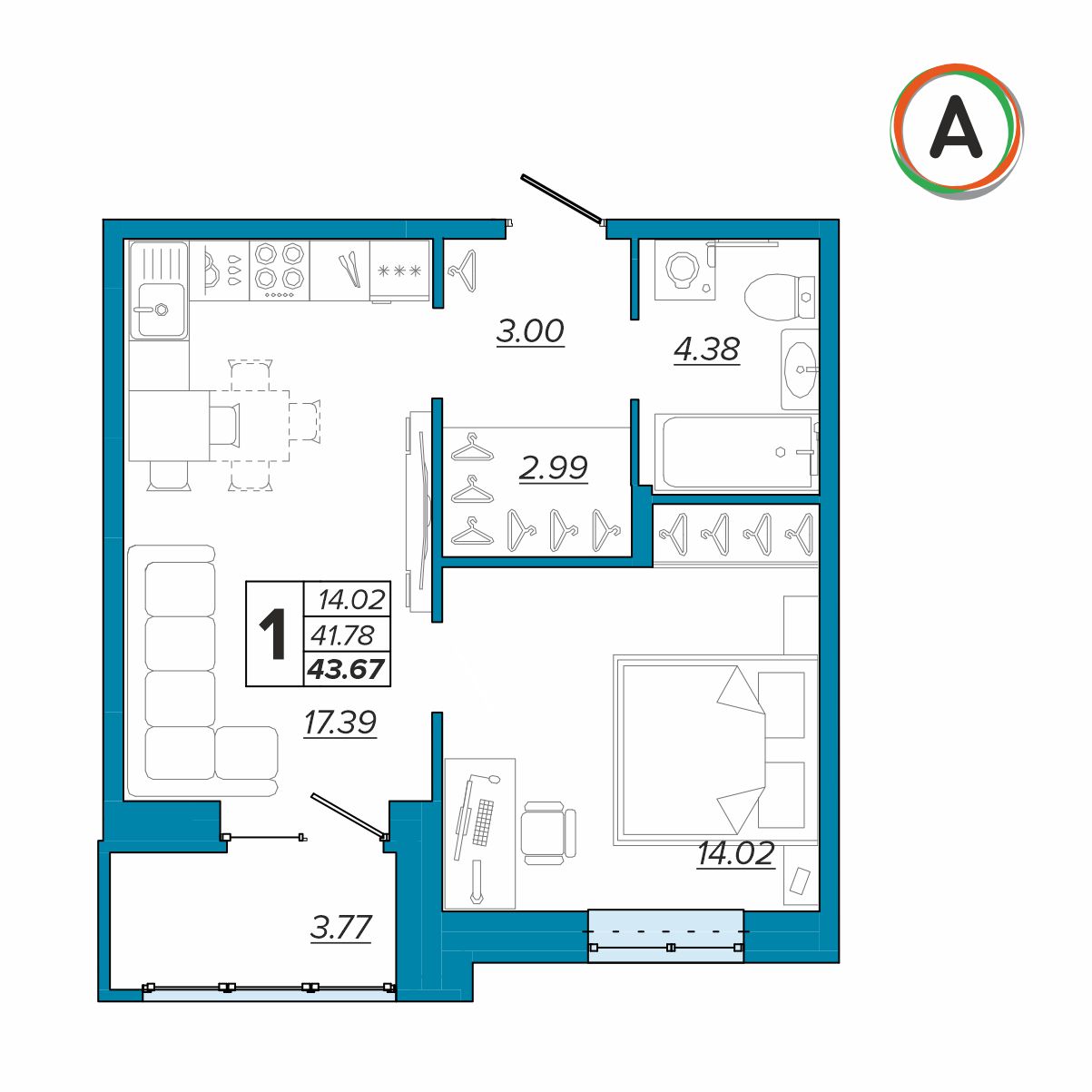 планировка квартиры № 144