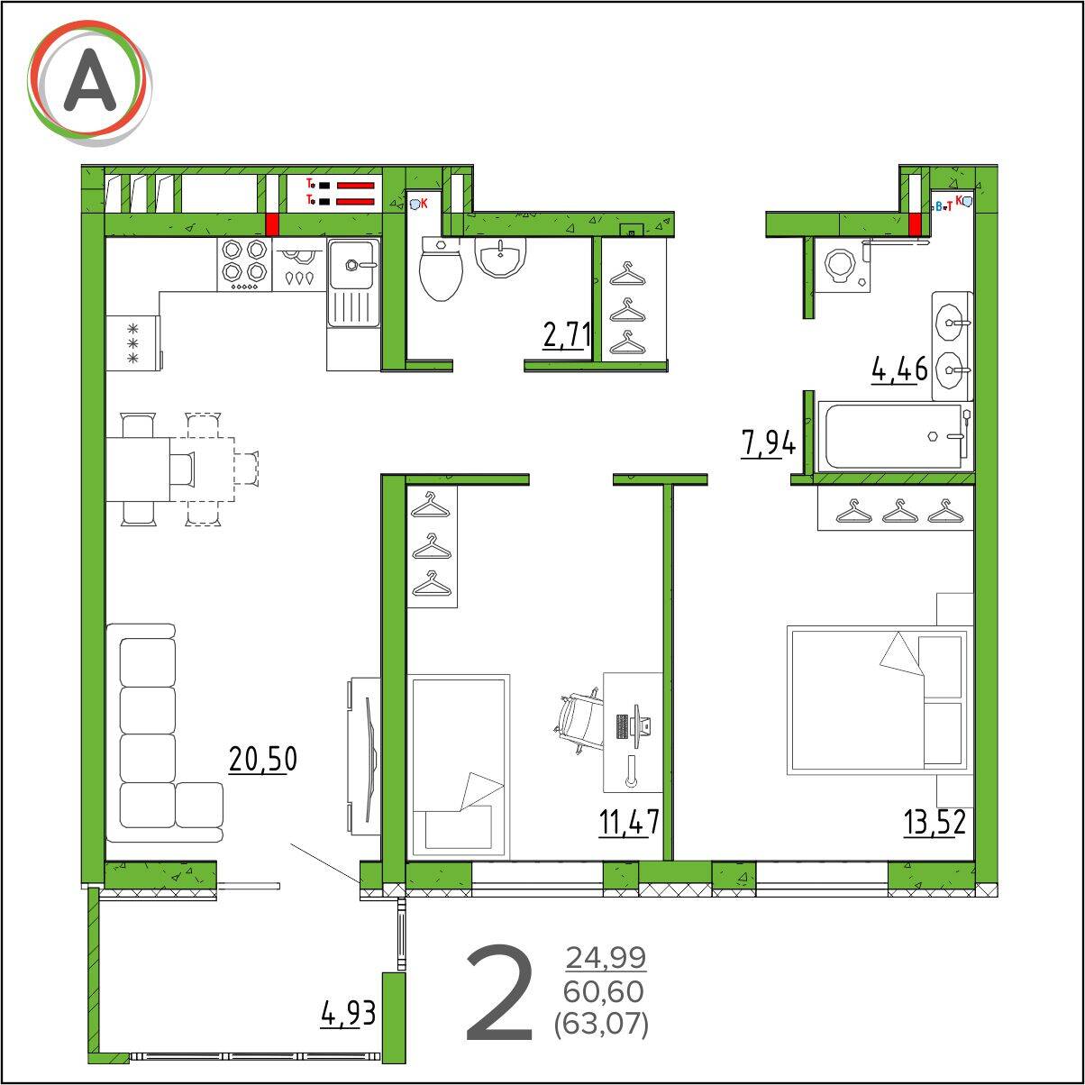 планировка квартиры № 360