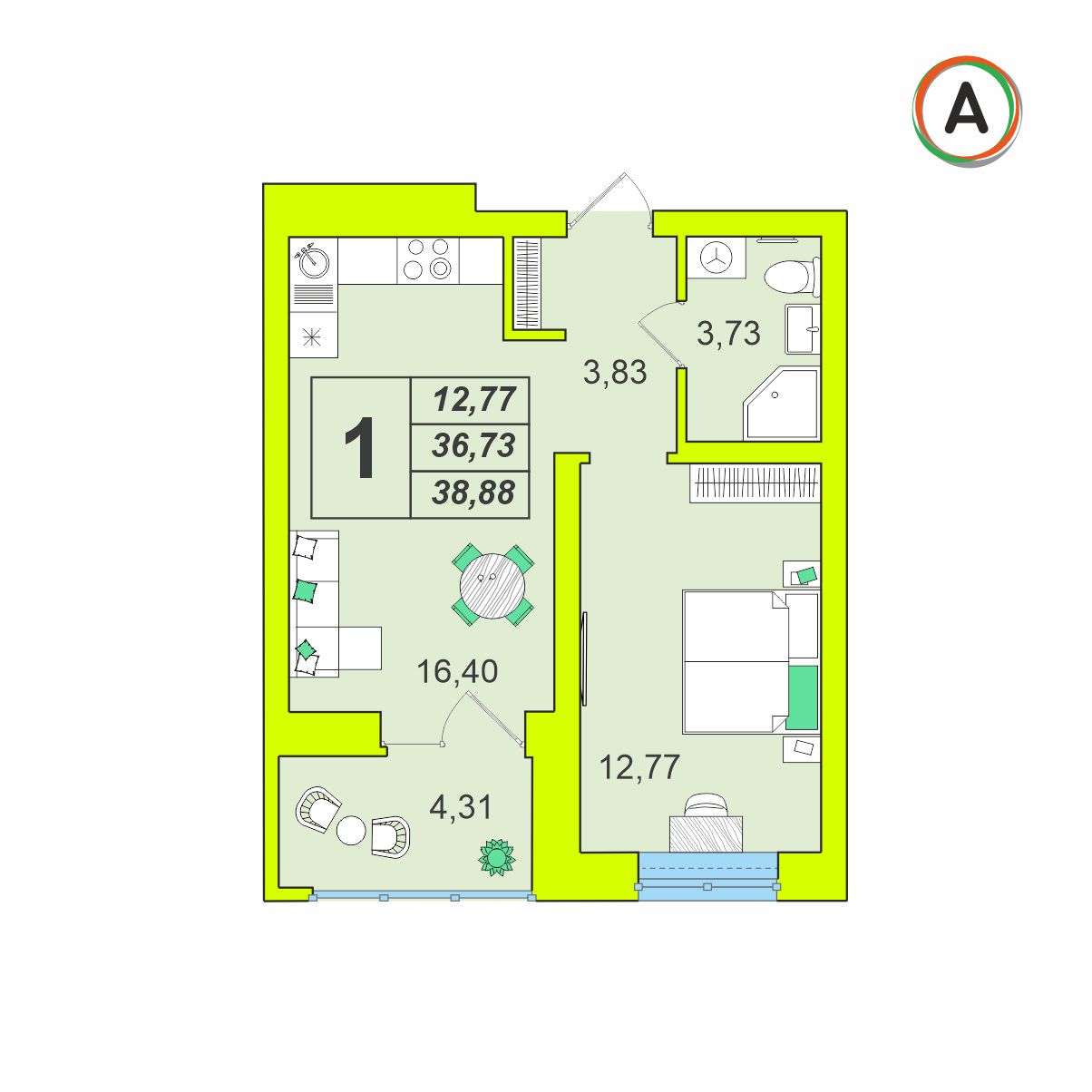 планировка квартиры № 137