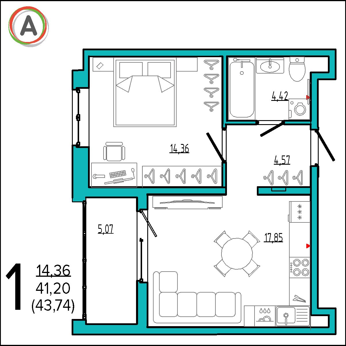 планировка квартиры № 160