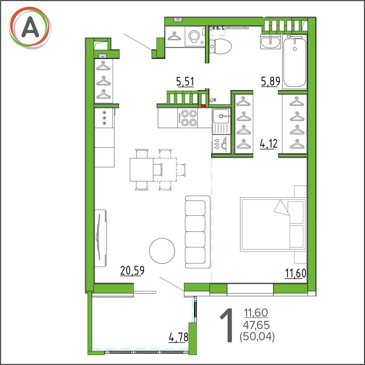 планировка квартиры № 242