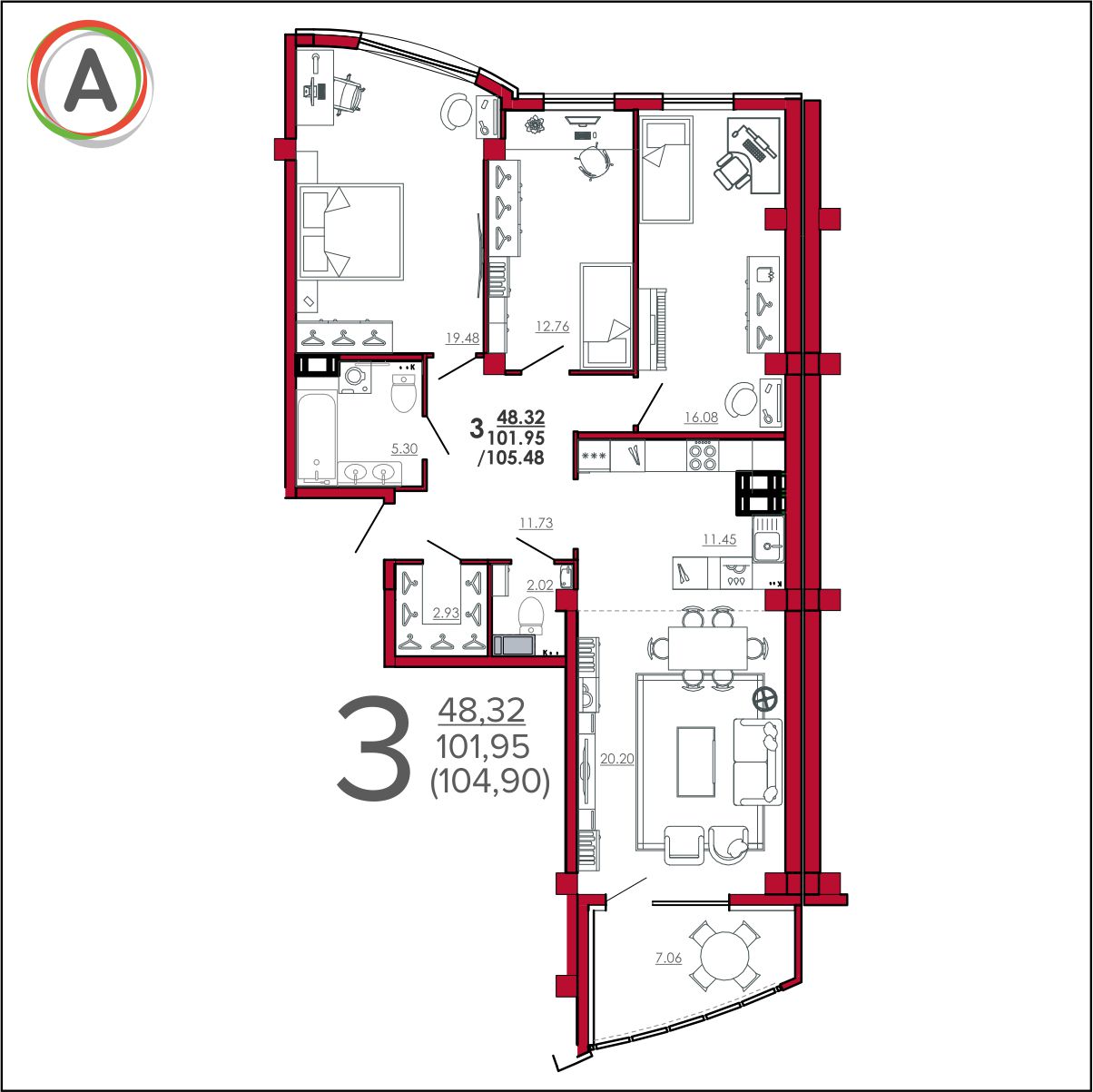 планировка квартиры № 250