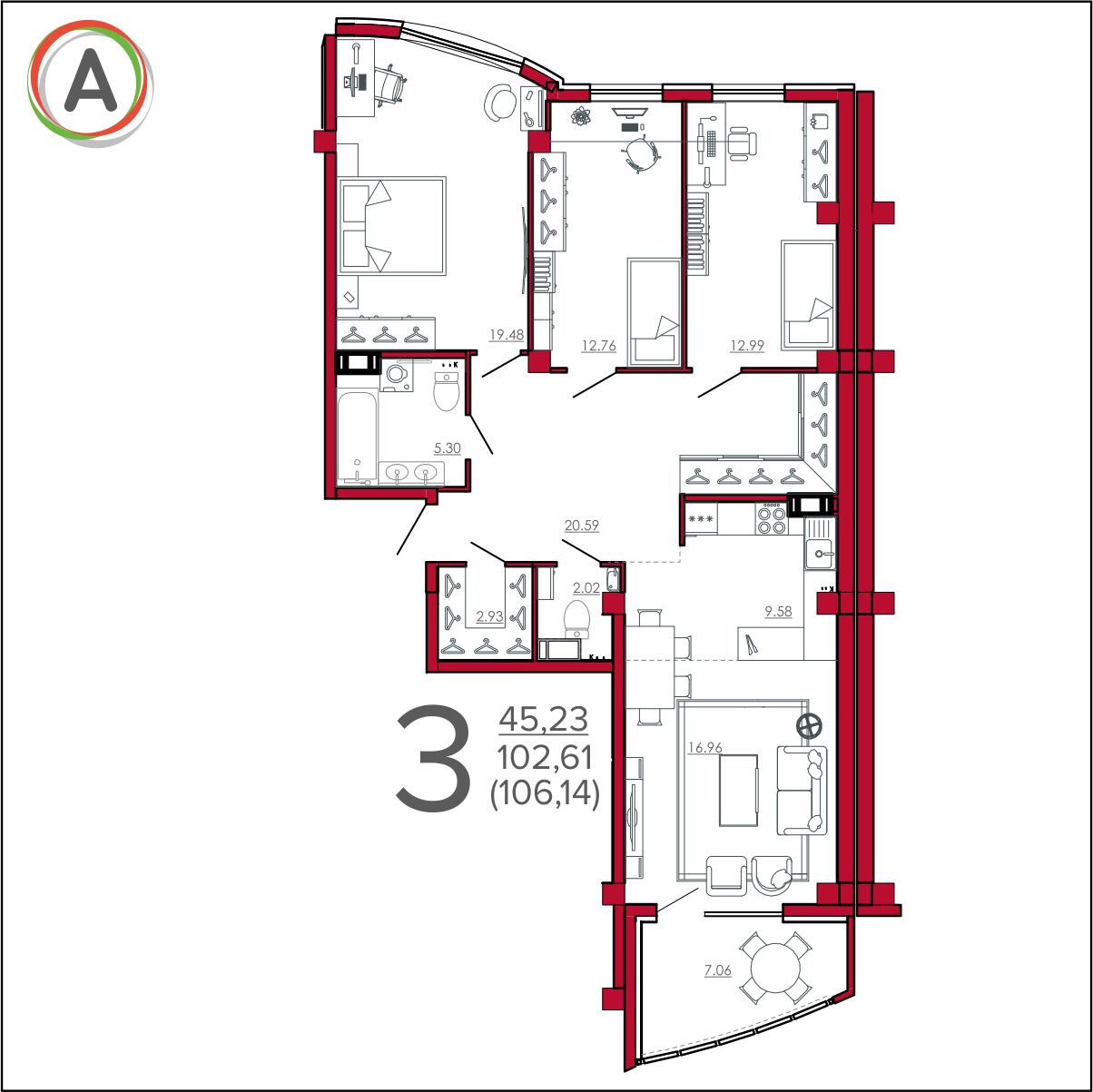 планировка квартиры № 240
