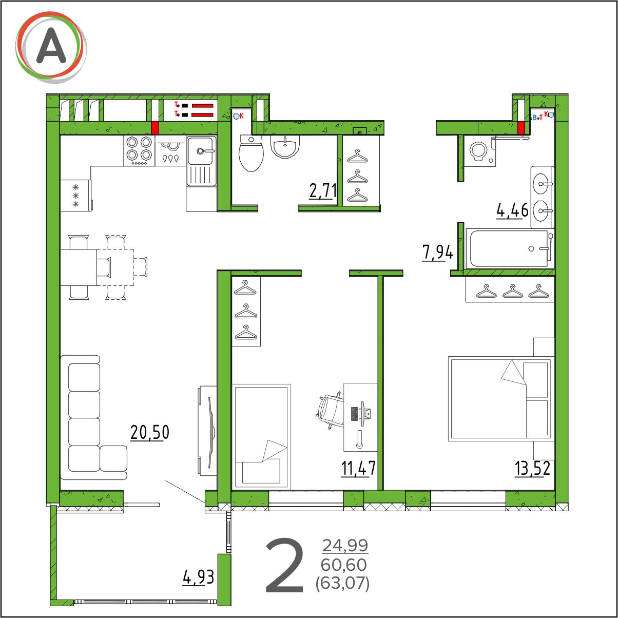 планировка квартиры № 342