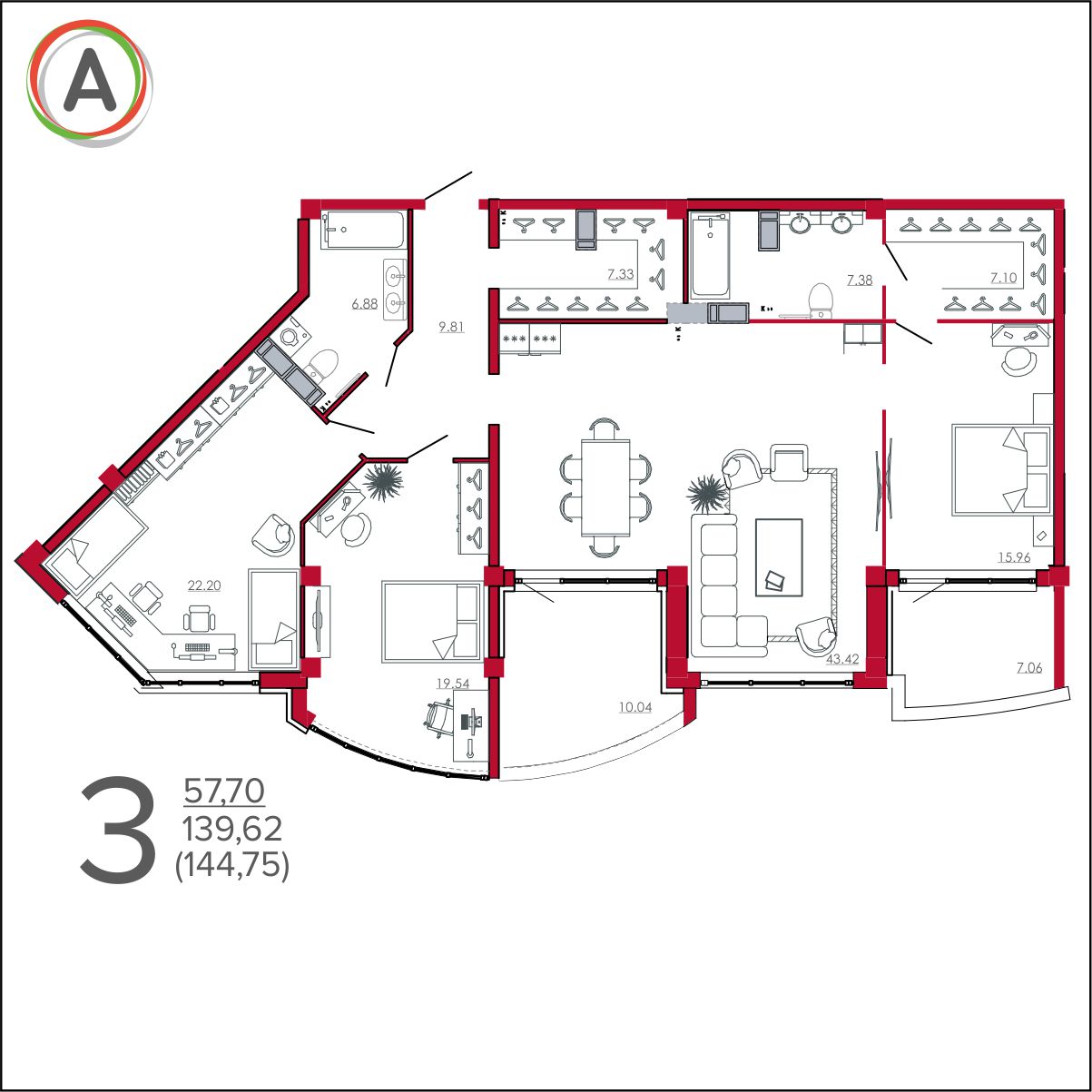 планировка квартиры № 276
