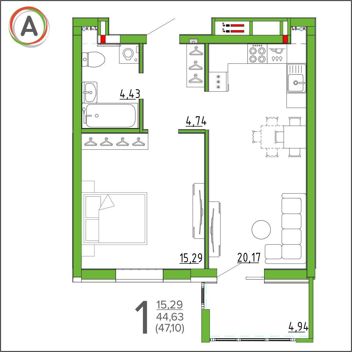 планировка квартиры № 146
