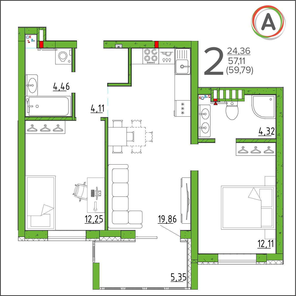 планировка квартиры № 368