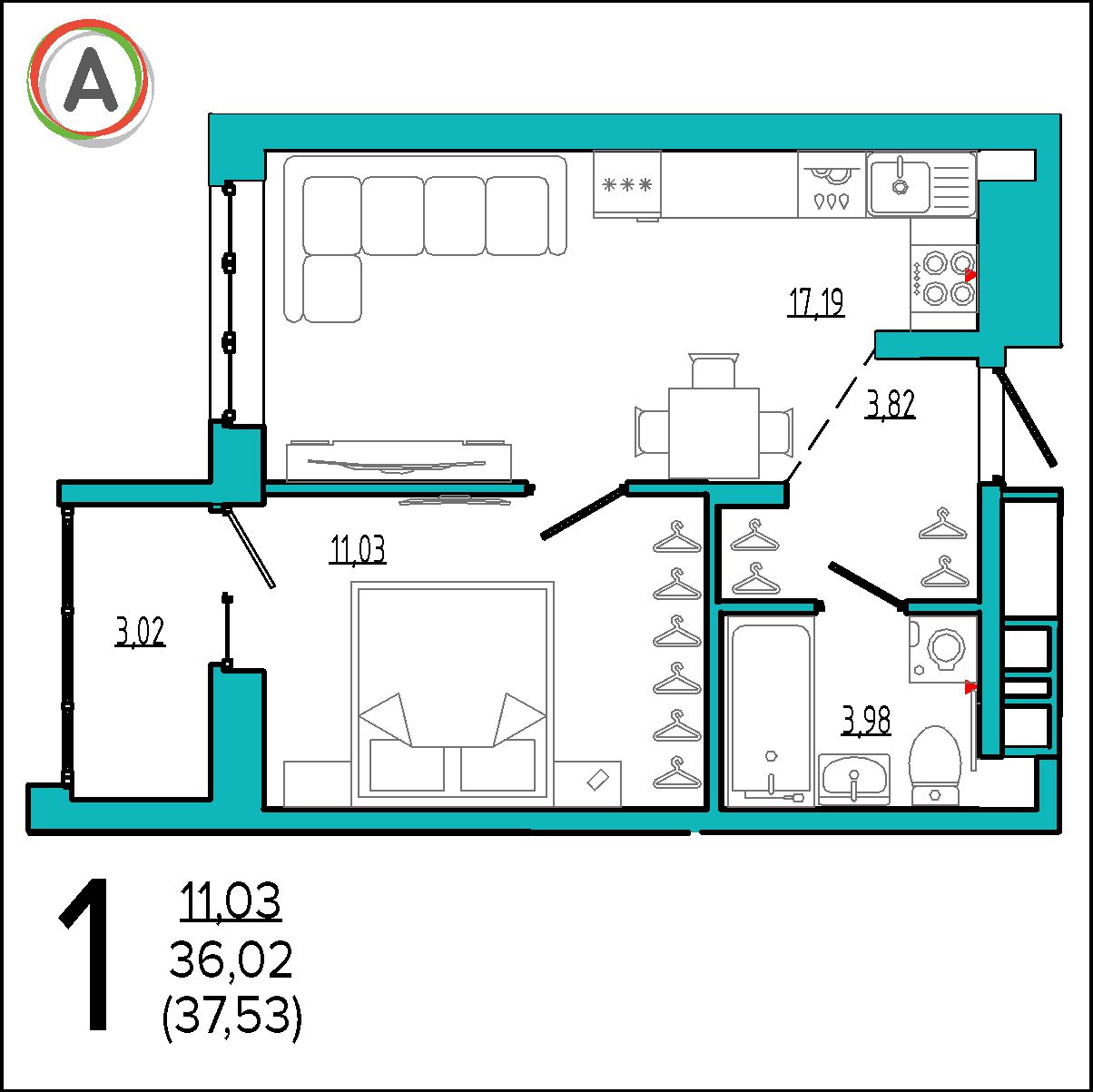 планировка квартиры № 82