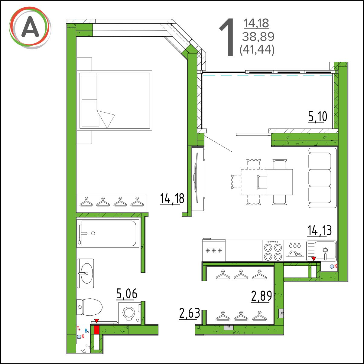 планировка квартиры № 266