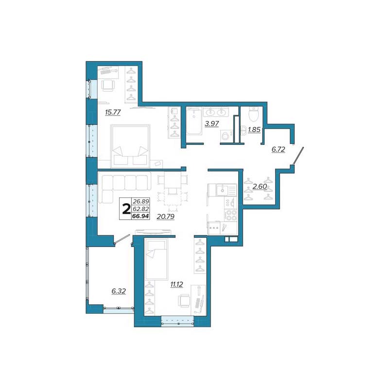 планировка квартиры № 159