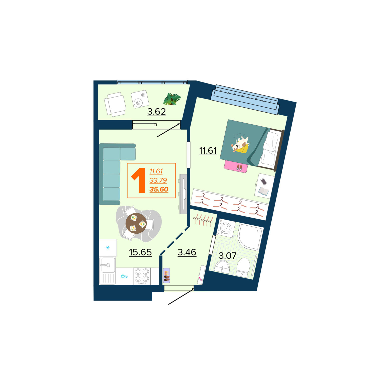 планировка квартиры № 245