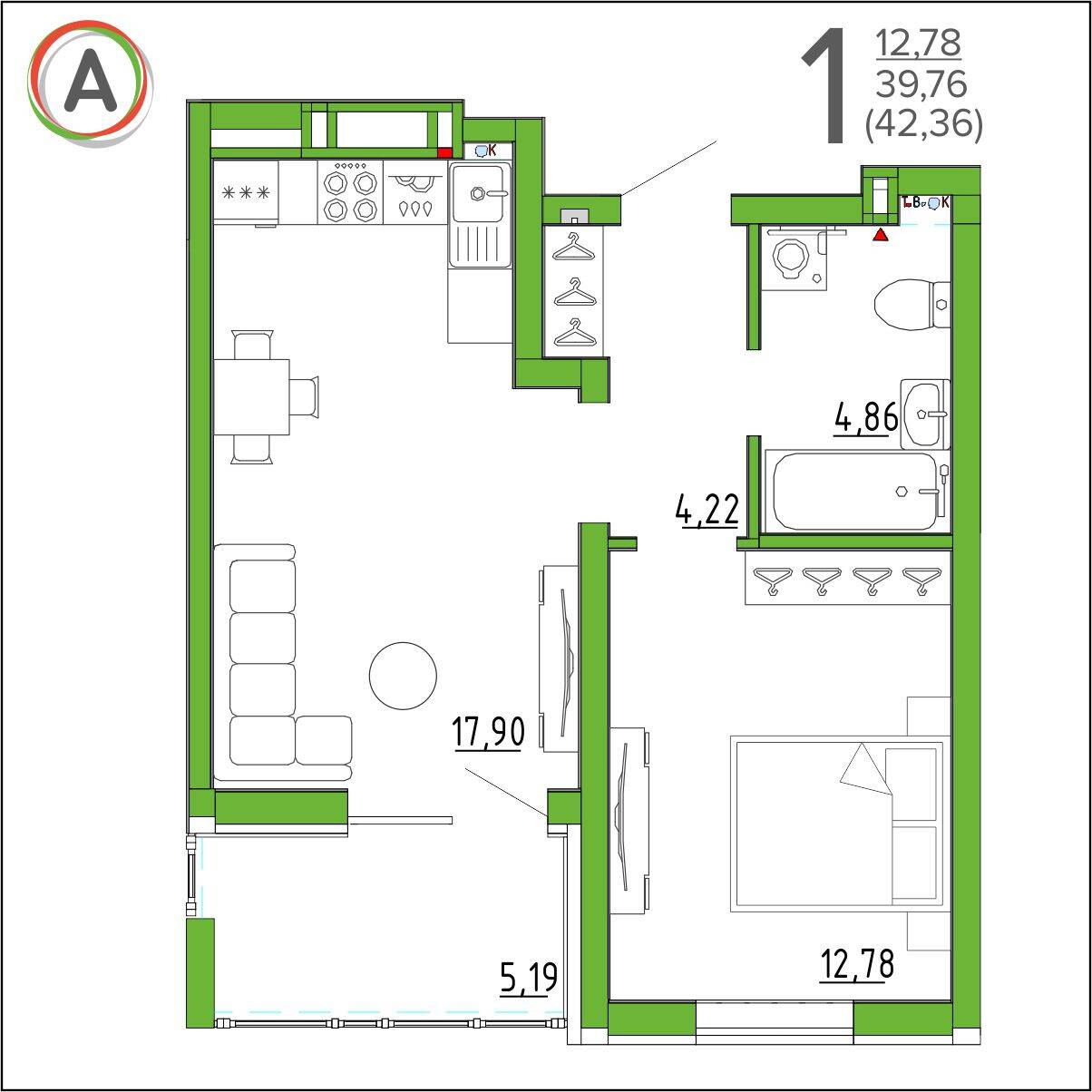 планировка квартиры № 138