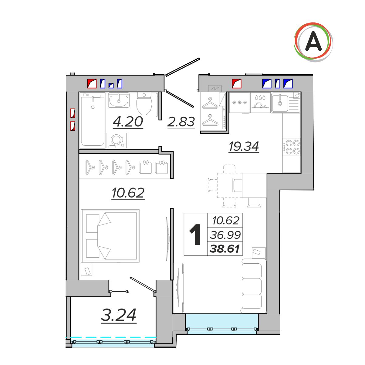 планировка квартиры № 394