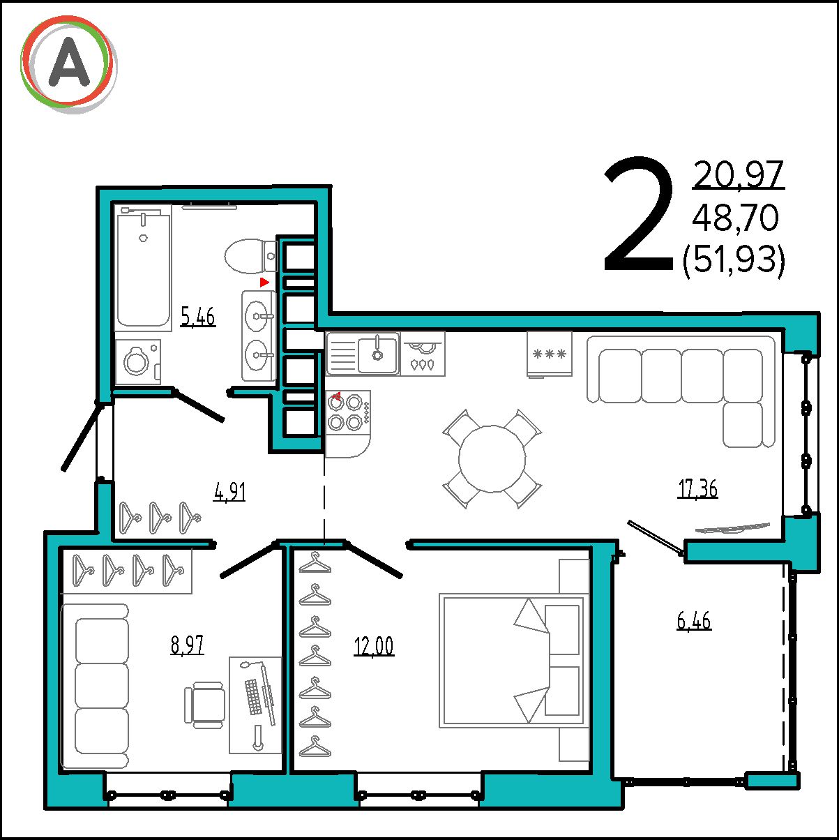 планировка квартиры № 124