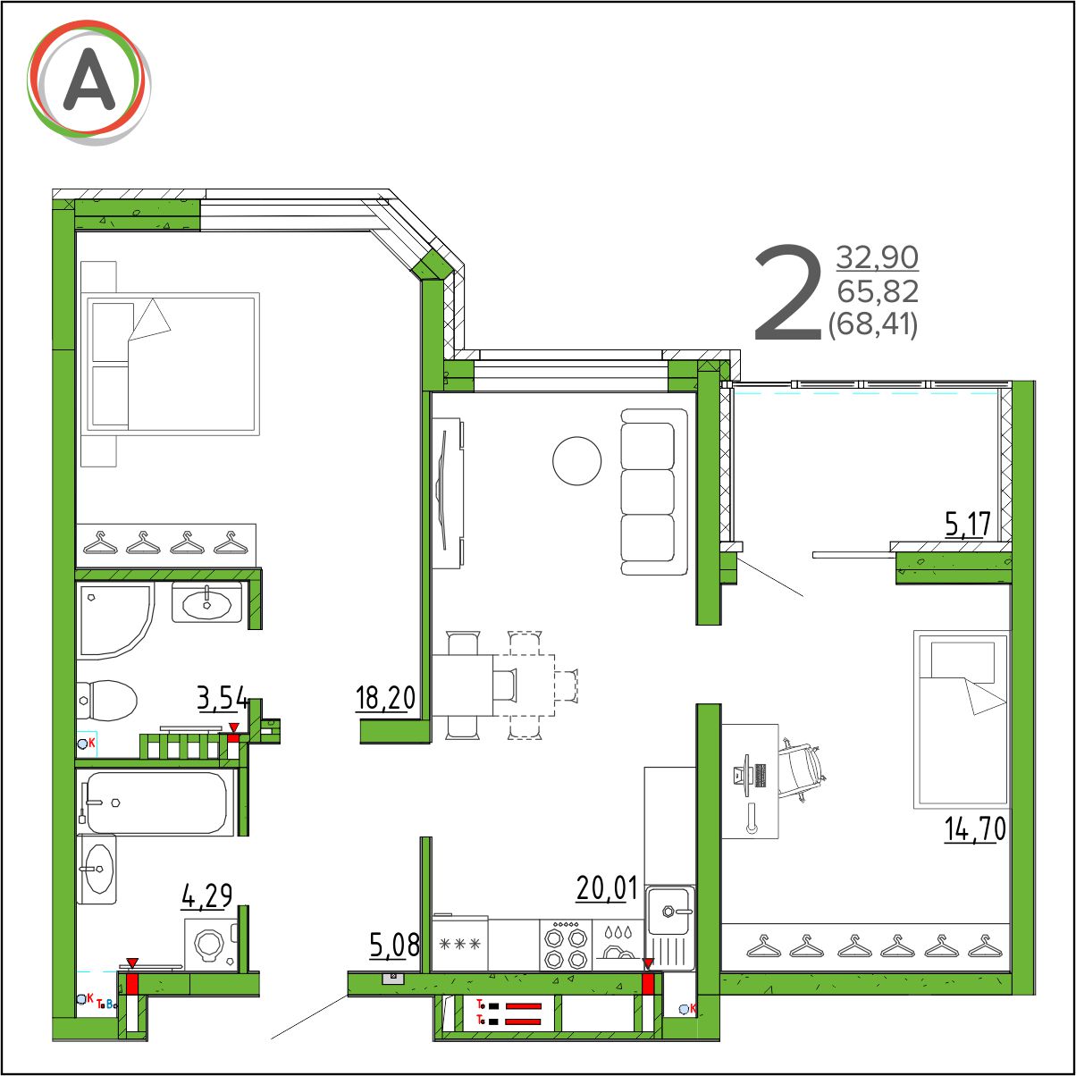 планировка квартиры № 373