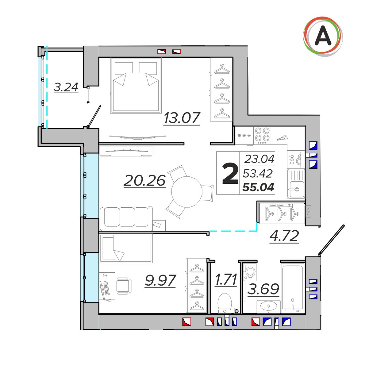 планировка квартиры № 248