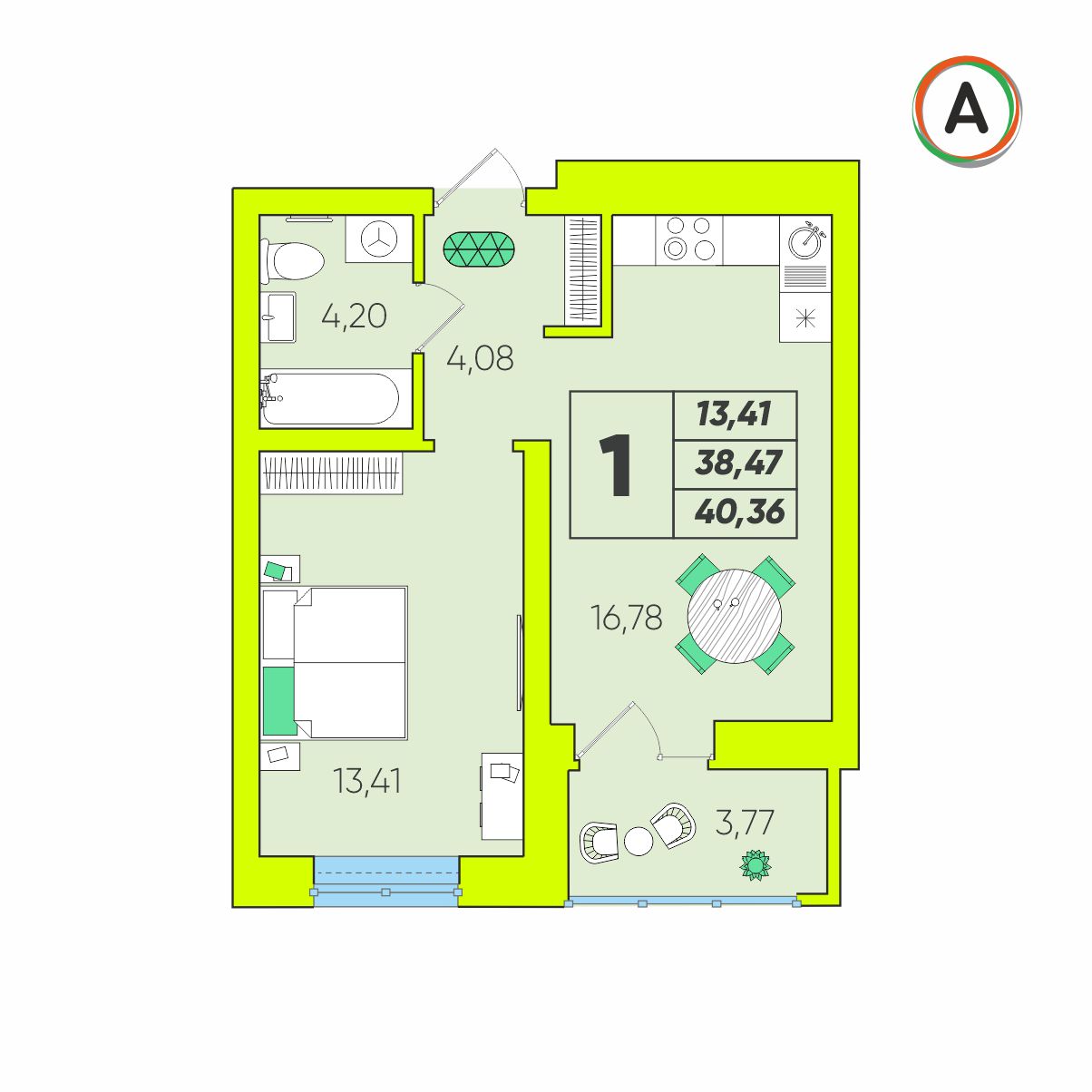 планировка квартиры № 92