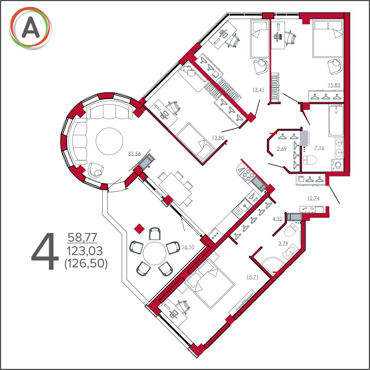 планировка квартиры № 277