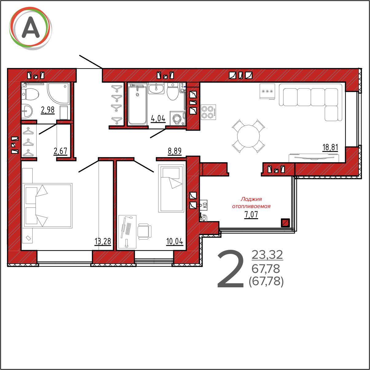 планировка квартиры № 49