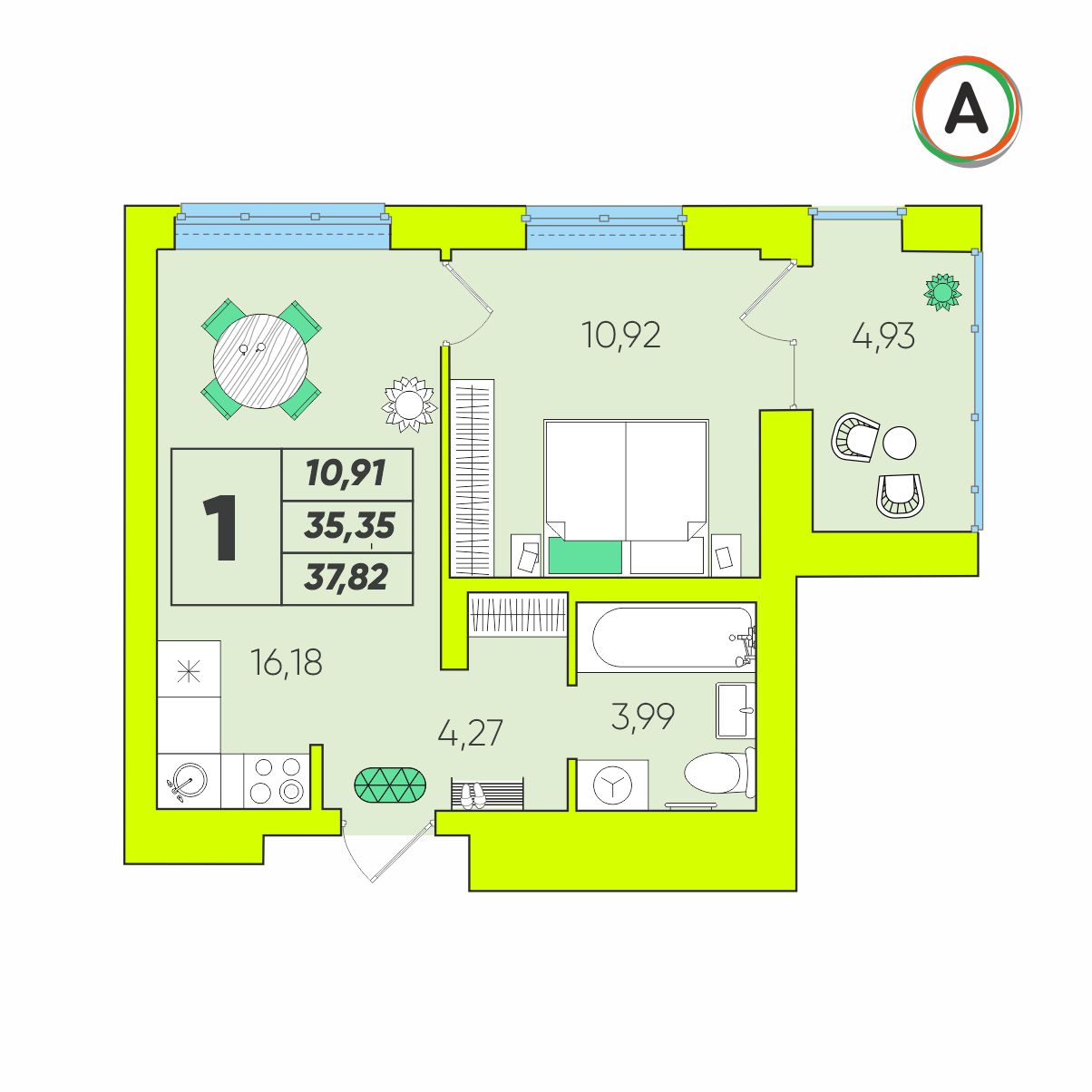 планировка квартиры № 77