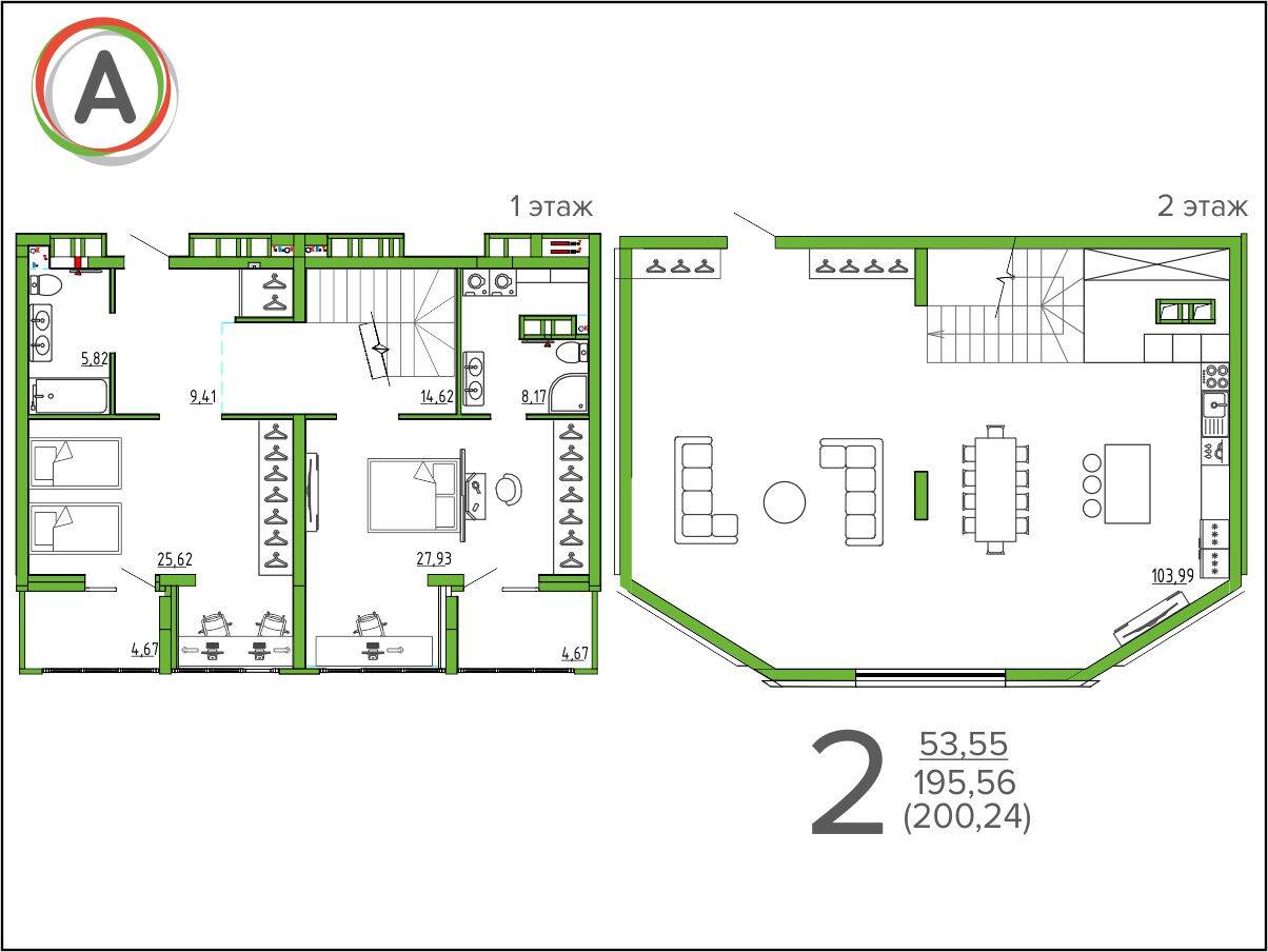 планировка квартиры № 261