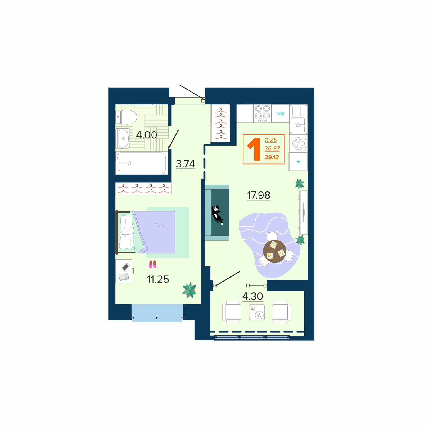 планировка квартиры № 5