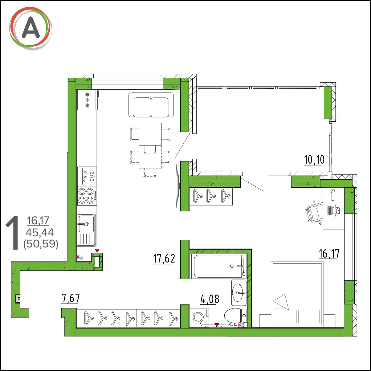 планировка квартиры № 267