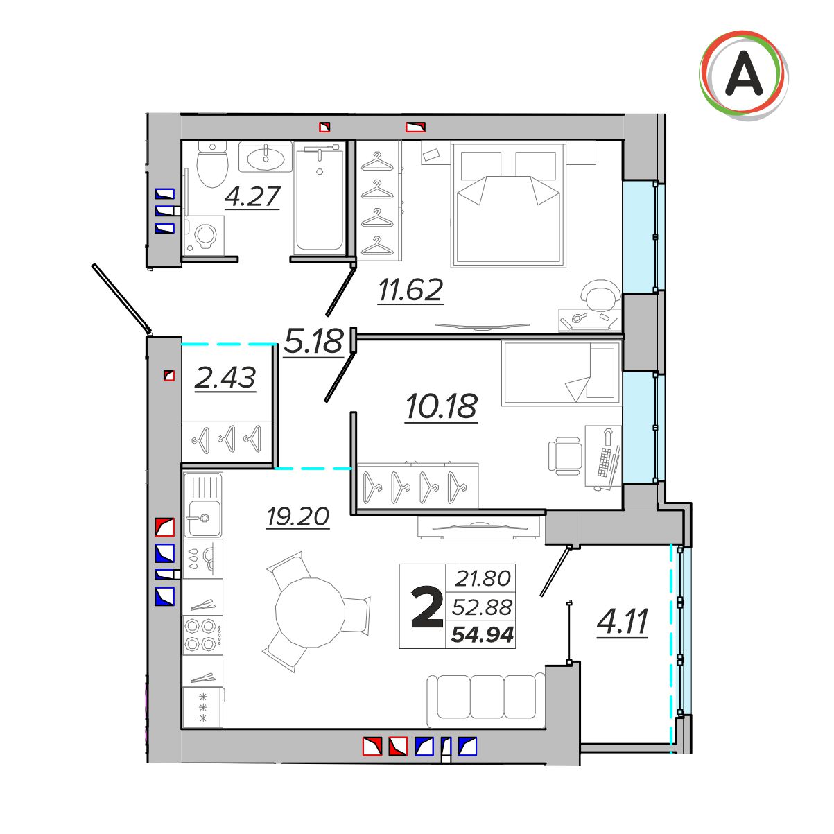 планировка квартиры № 257