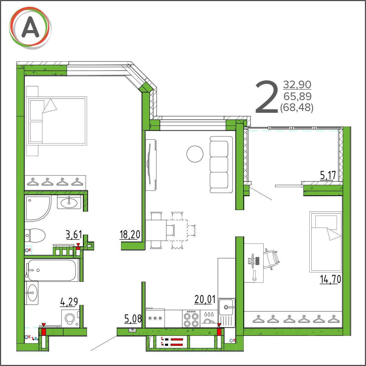 планировка квартиры № 292