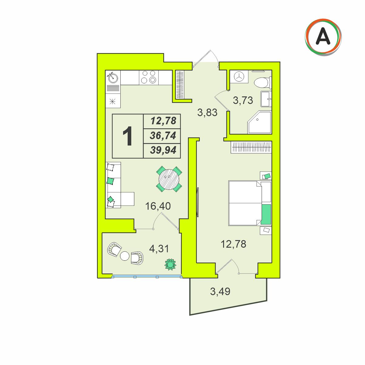 планировка квартиры № 126