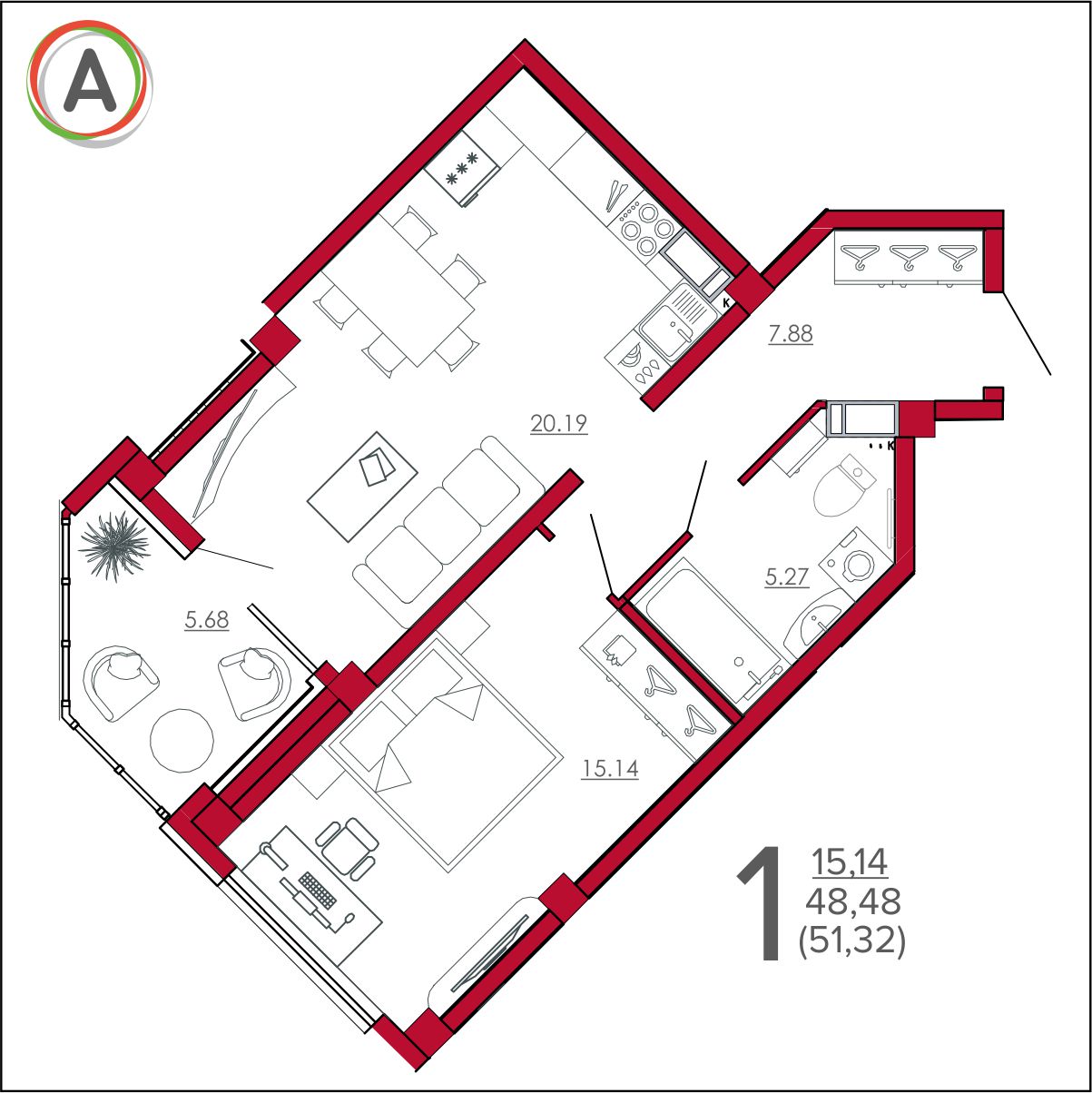 планировка квартиры № 243