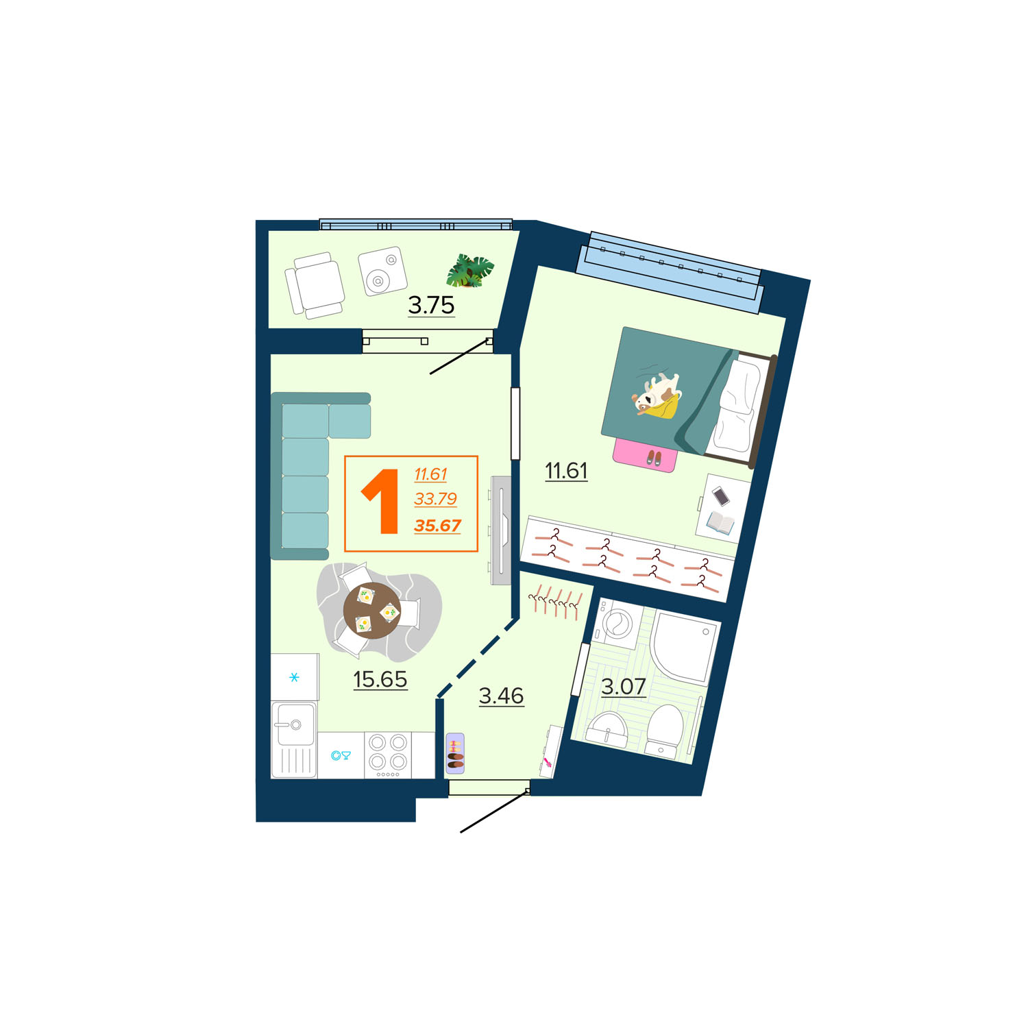 планировка квартиры № 322