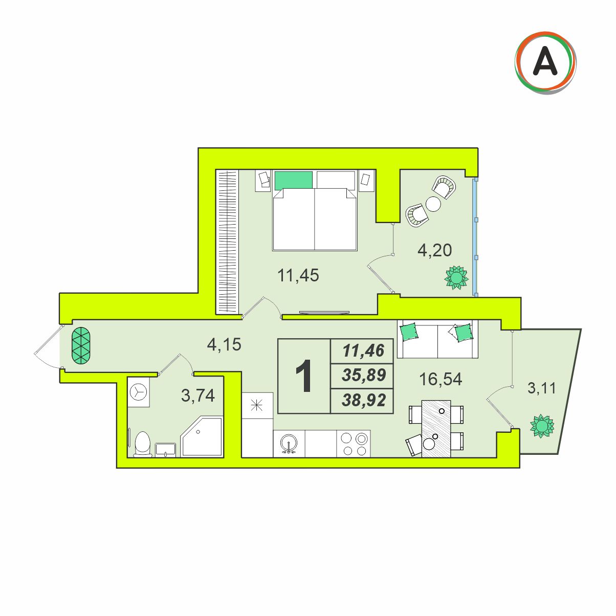 планировка квартиры № 144