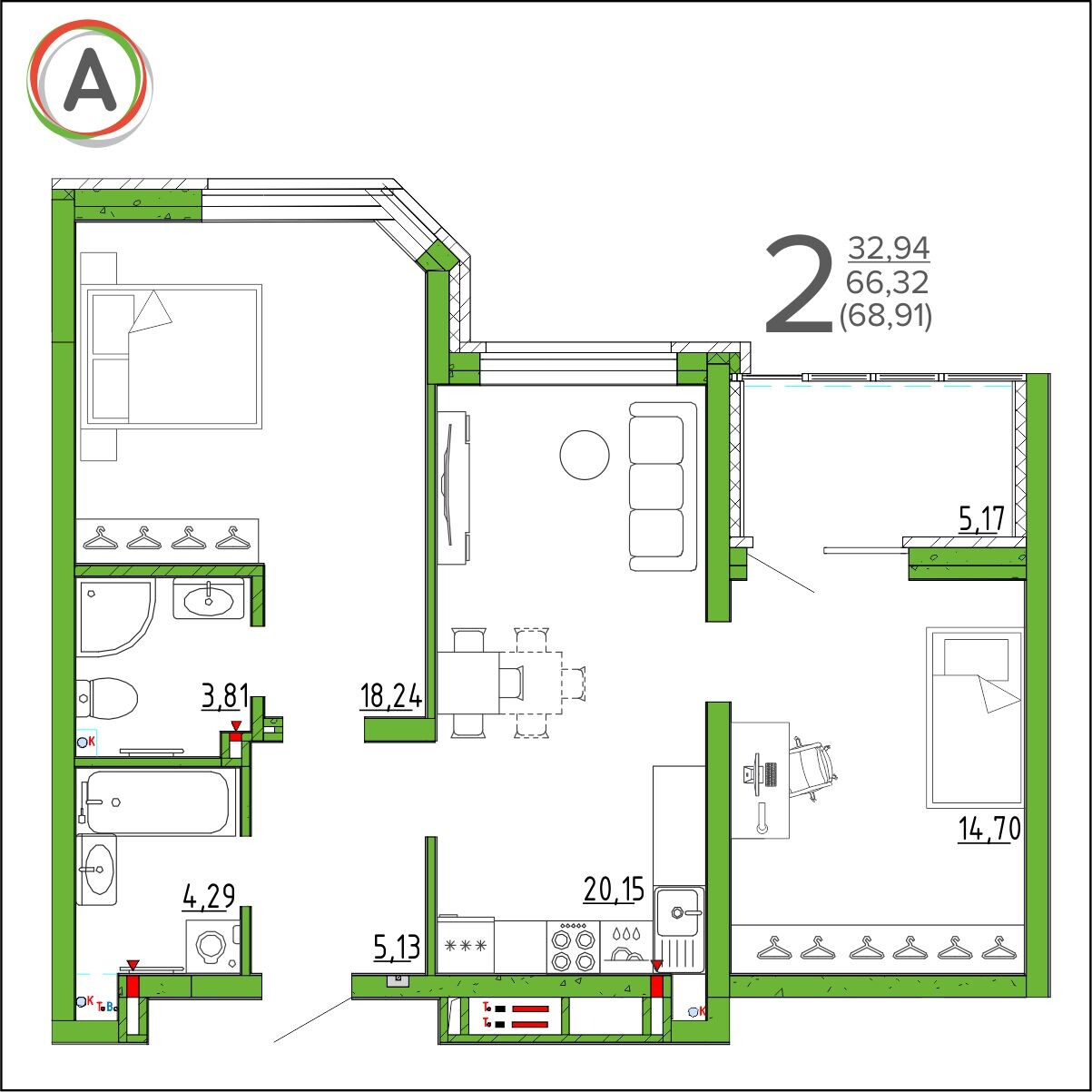 планировка квартиры № 265