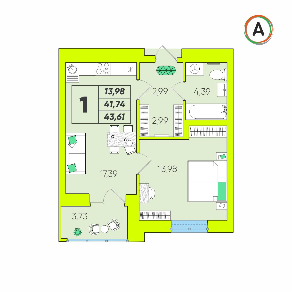 планировка квартиры № 25