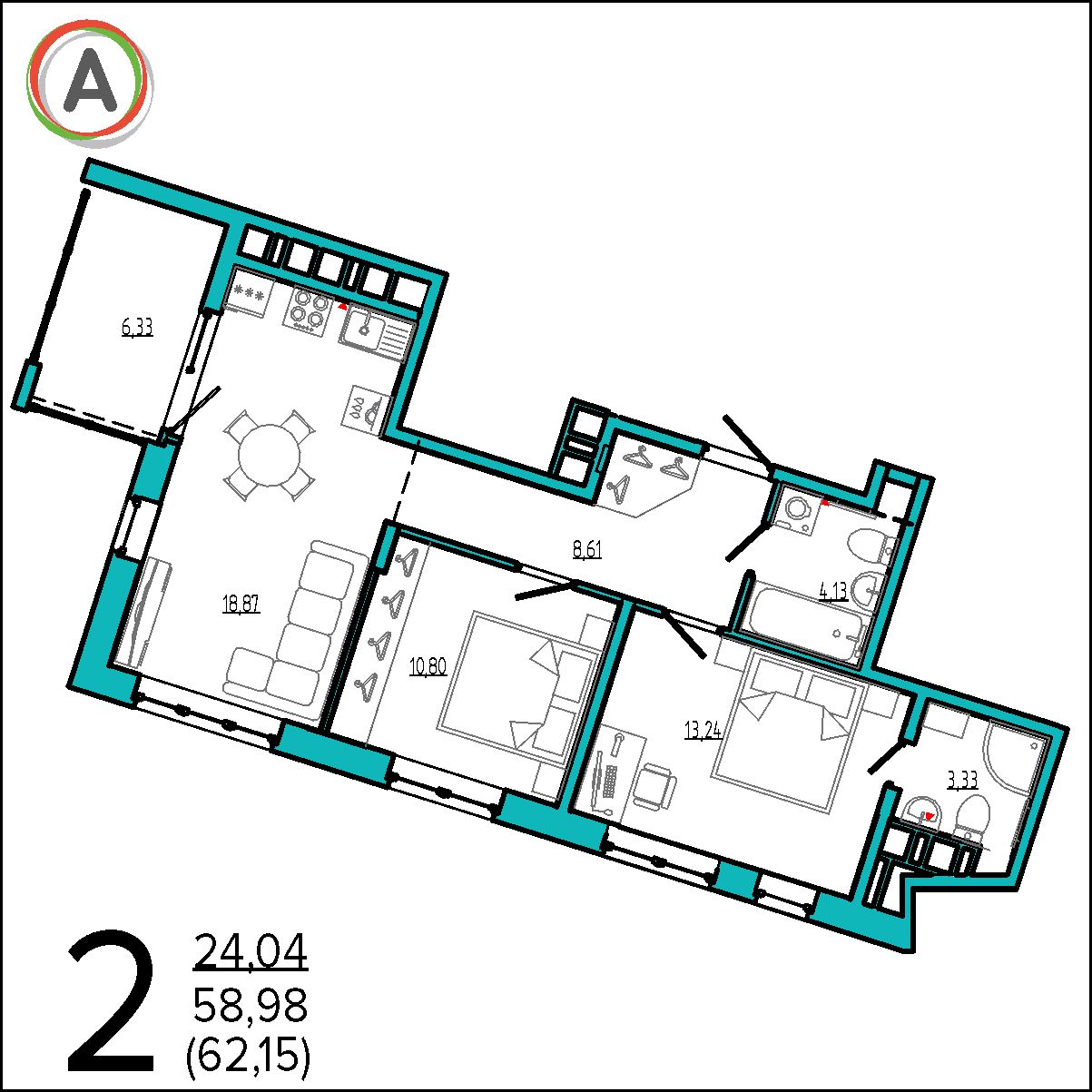 планировка квартиры № 29