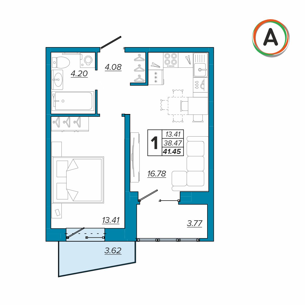 планировка квартиры № 46