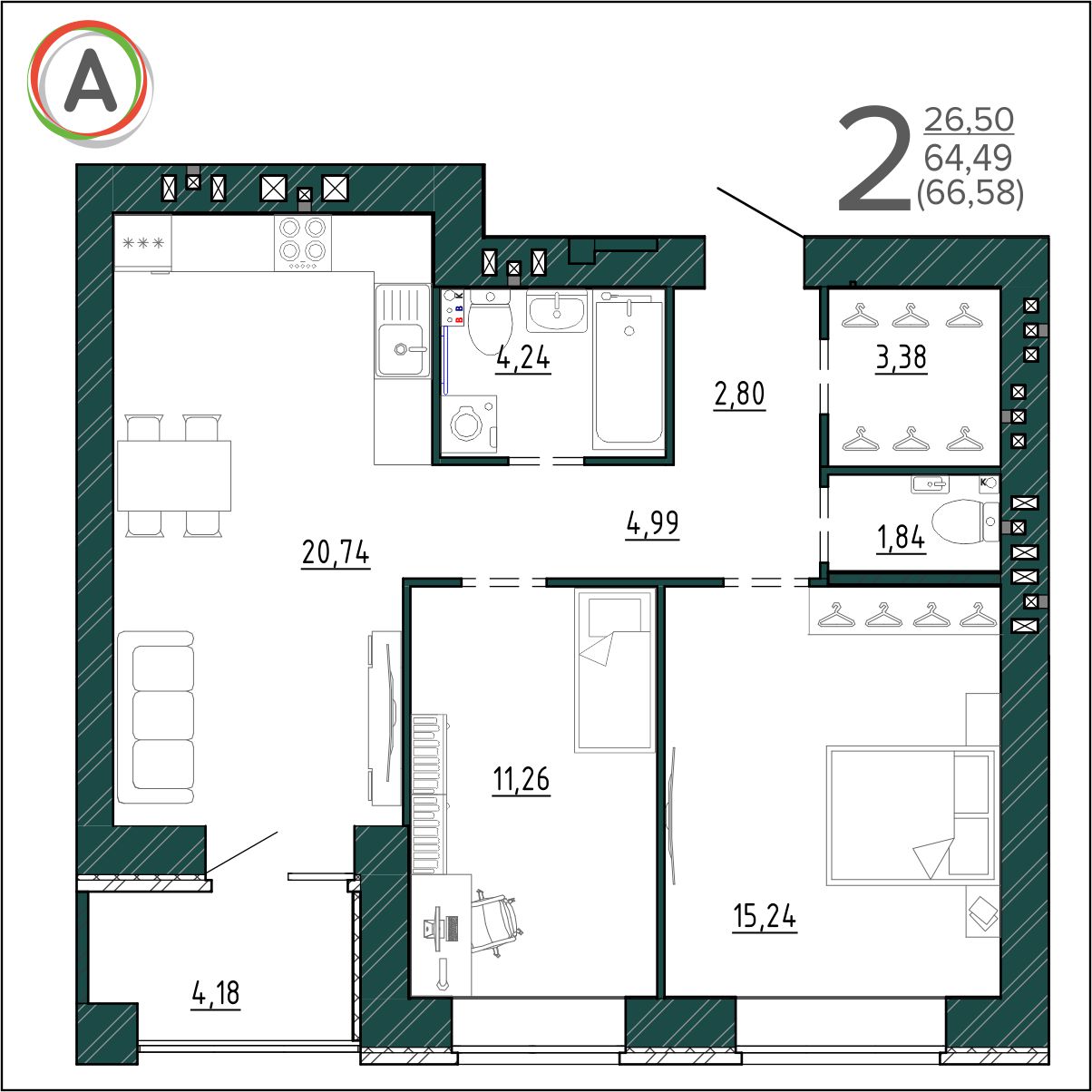 планировка квартиры № 347